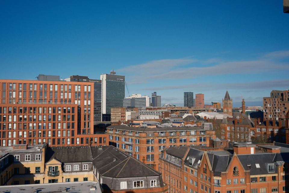 The Manchester skyline, with City Tower and Manchester One visible